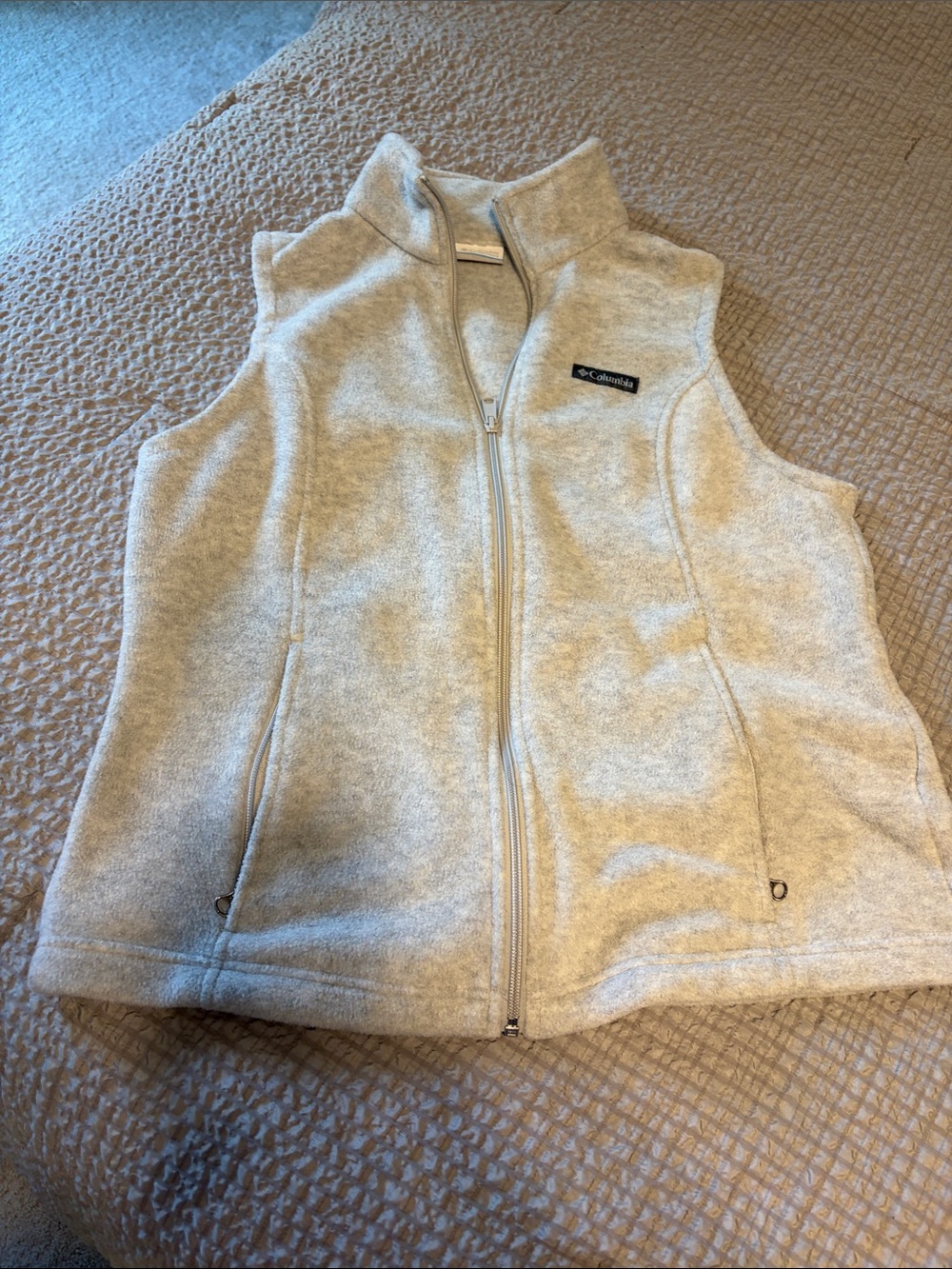 Columbia Kids Light Cream Fleece Vest with Full Zip